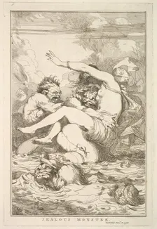 Jealous Monster (from Fifteen Etchings Dedicated to Sir Joshua Reynolds), December 8, 1778. Creator: John Hamilton Mortimer
