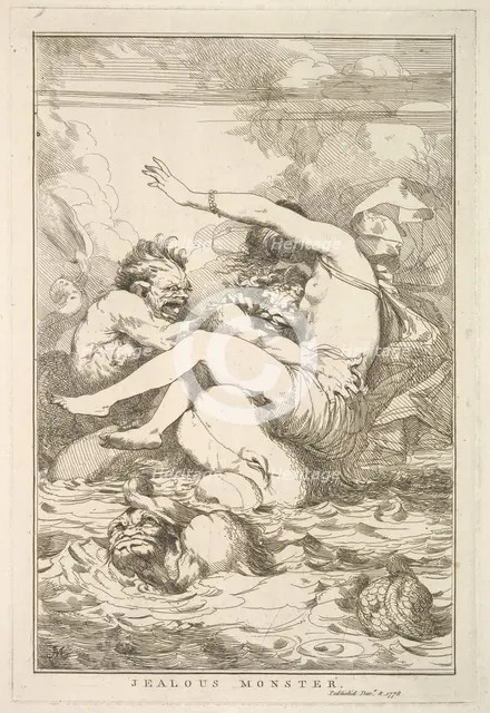 Jealous Monster (from Fifteen Etchings Dedicated to Sir Joshua Reynolds), December 8, 1778. Creator: John Hamilton Mortimer.