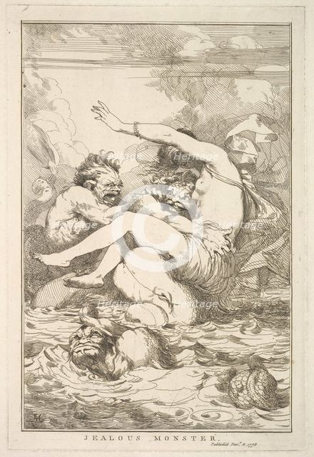 Jealous Monster (from Fifteen Etchings Dedicated to Sir Joshua Reynolds), December 8, 1778. Creator: John Hamilton Mortimer.