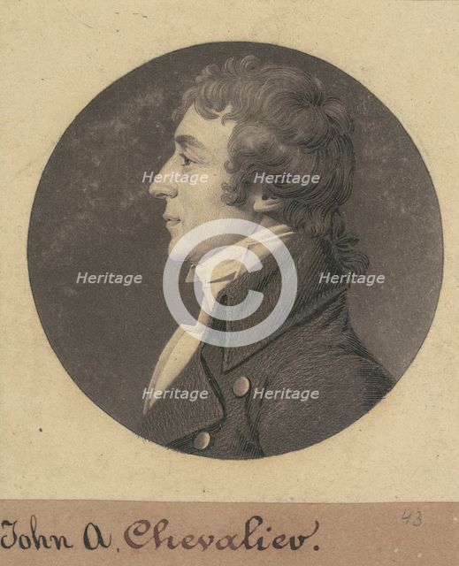 Jean Auguste Marie de Chevallié, 1808. Creator: Charles Balthazar Julien Févret de Saint-Mémin.
