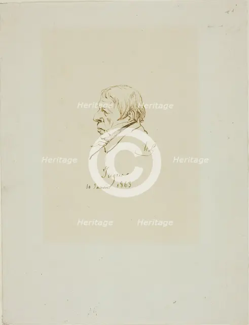 Jean Auguste Dominique Ingres, 1863. Creator: Henri Lehmann.