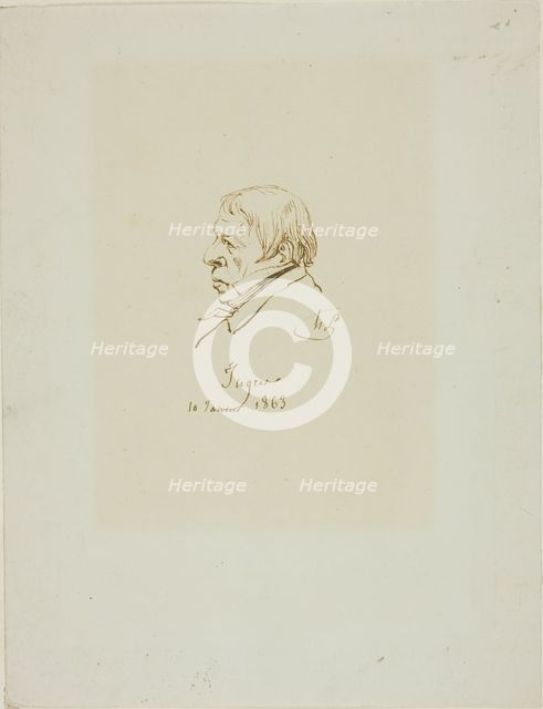 Jean Auguste Dominique Ingres, 1863. Creator: Henri Lehmann.