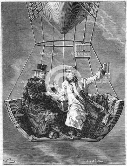 Jean Baptiste Biot and Joseph Louis Gay-Lussac, French scientists, 1804 (1870). Artist: Unknown