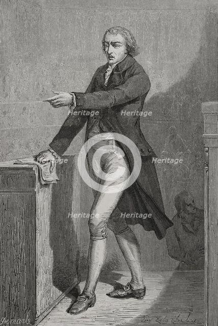 Jean-Baptiste Louvet de Couvray (1760-1797), French novelist, journalist, playwright..., 1876.  Creator: Hippolyte de la Charlerie.