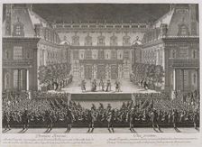 Jean-Baptiste Lully's opera Alceste being performed in the marble courtyard at the Palace of Versail Artist: Le Pautre, Jean (1618-1682)