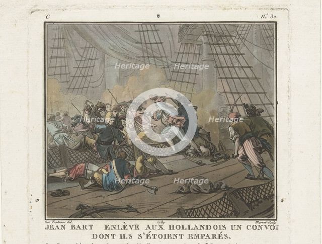 Jean Bart in the Battle of Texel on 29 June 1694, 1789. Creator: Anonymous.