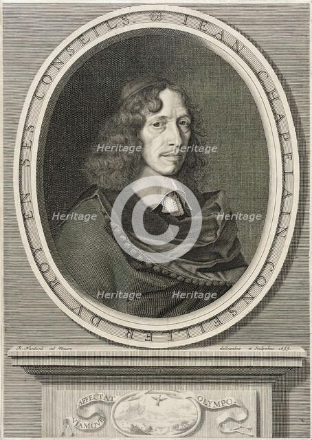 Jean Chapelain, 1655. Creator: Robert Nanteuil.