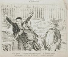 Jean Goujon et Philibert Delorme cherchant la cour du Louvre, 1851. Creator: Honore Daumier