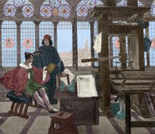 Jean Grolier and Aldus Pius Manutius, 1880. Creator: Yenetta