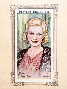 Jean Harlow Collectables Picture of movie stars that came with the Players cigarette packet, 1934. Creator: Unknown