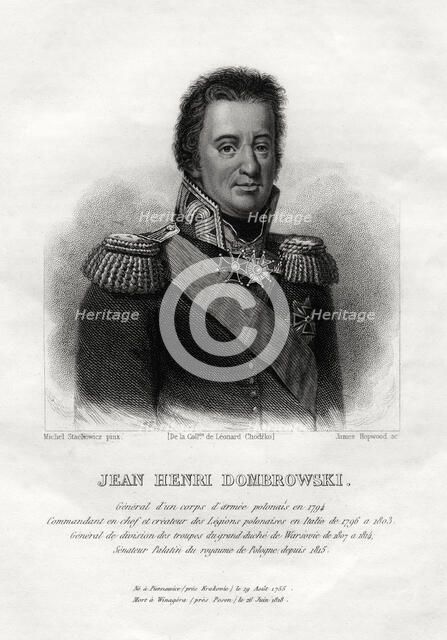 Jean Henri Dombrowski, Polish military commaner, 1845. Artist: James Hopwood