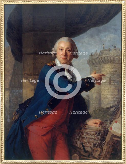 Jean-Henri Masers, chevalier de Latude (1725-1805), montrant la Bastille, 1789. Creator: Antoine Vestier.
