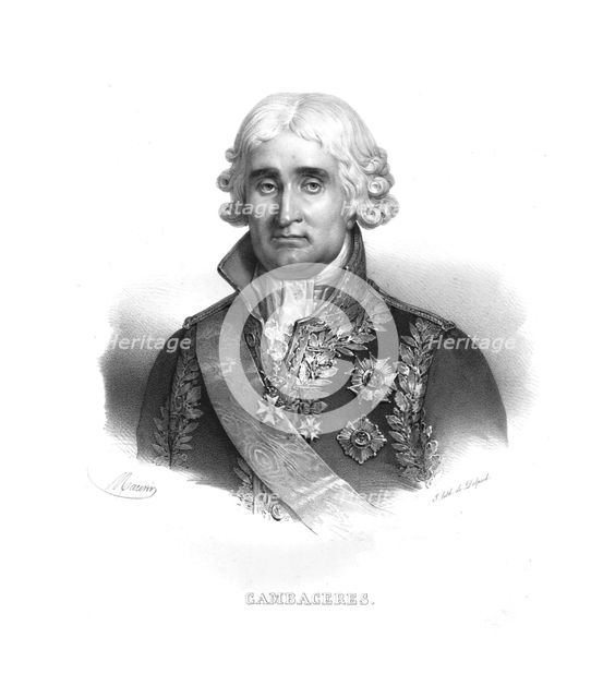 Jean Jacques Regis de Cambaceres, (c1820s).  Artist: Maurin.