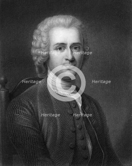Jean-Jacques Rousseau, 18th century French political philosopher, (1836).Artist: Robert Hart
