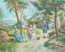 Jean Jacques Rousseau giving a botany lesson in Ermenonville. Creator: Grison, François-Adolphe (1845-1914)
