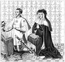 Jean Jouvenel des Ursins his wife, Michelle de Vitry, praying, 14th or 15th century (1849)