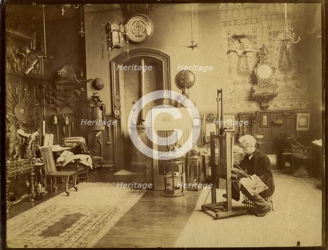 Jean-Léon Gérôme (1824-1904) in his workshop, c. 1890.