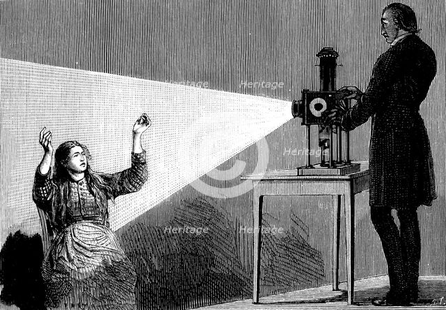 Jean Martin Charcot demonstrating hypnosis, 1879. Creator: Anon.
