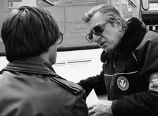 Jean-Marie Balestre speaking to Bernie Ecclestone, c1978-c1991