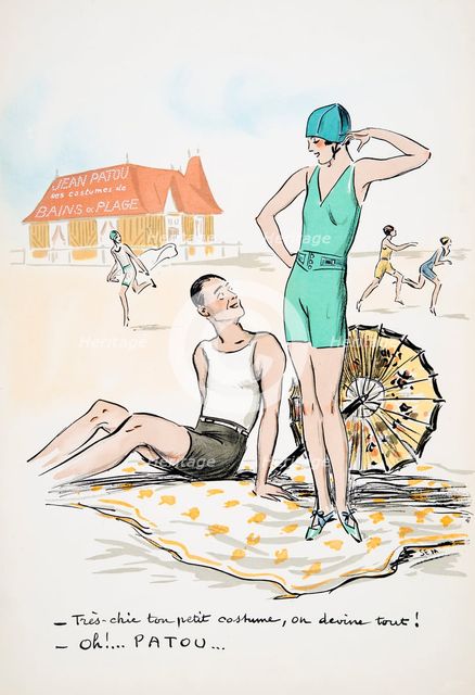 Jean Patou ses costumes de Bains ou Plage, from 'White Bottoms' pub. 1927.