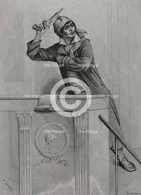 Jean-Paul Marat (1743-1793), French scientist and physician, 1876. Creator: Pannemaker.