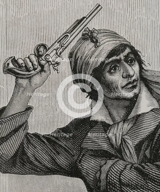 Jean-Paul Marat (1743-1793), French politician, Jacobin leader, 1876. Creator: Adolphe François Pannemaker.