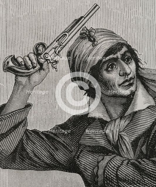 Jean-Paul Marat (1743-1793), French politician, Jacobin leader, 1876. Creator: Adolphe François Pannemaker.
