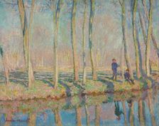 Jean-Pierre Hoschedé and Michel Monet on the Bank of the Epte, c1887-1890. Creator: Monet, Claude (1840-1926)