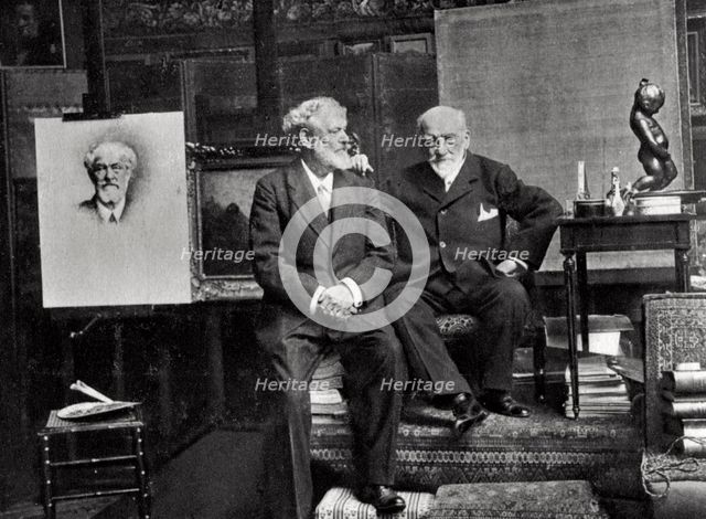 Jean Richepin, French poet, dramatist and novelist, and Leon Bonnat, French artist, 1901. Artist: Unknown