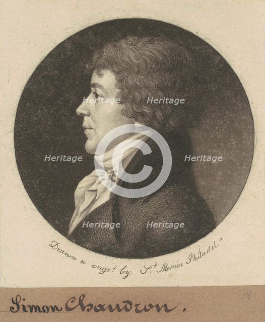 Jean Simon Chaudron, 1801. Creator: Charles Balthazar Julien Févret de Saint-Mémin.