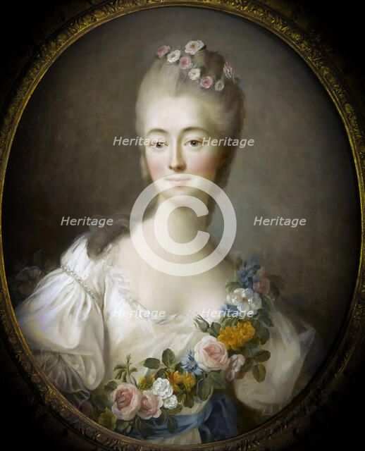 Jeanne Bécu, comtesse Du Barry (1743-1793) as Flora. Artist: Drouais, François-Hubert (1727-1775)