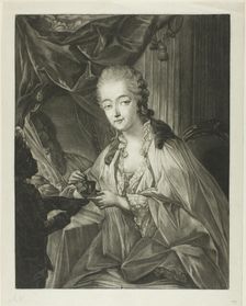 Jeanne Bécu, Comtesse Du Barry, and her servant Zamor, c. 1771. Creator: Jean-Baptiste André Gautier d'Agoty