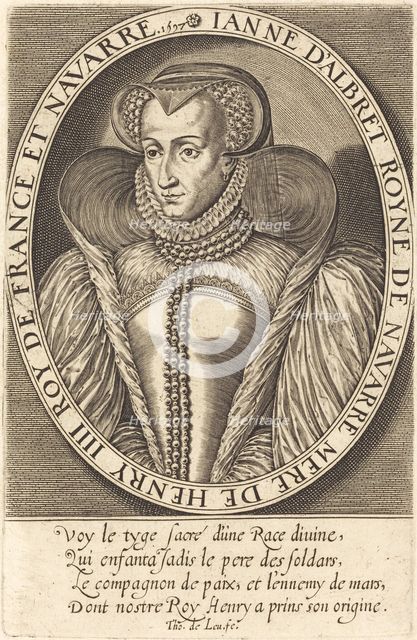 Jeanne d'Albret, Queen of Navarre, 1597. Creator: Thomas de Leu.