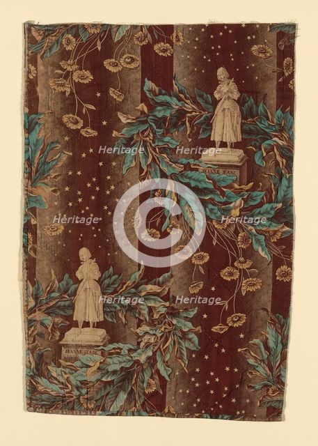 Jeanne d'Arc (Joan of Arc), (Furnishing Fabric), France, 1839/40. Creator: Unknown.