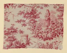 Jeanne d'Arc (Joan of Arc), (Furnishing Fabric), France, c. 1840. Creator: Unknown