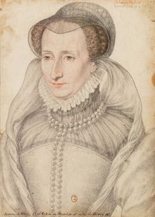 Jeanne d'Albret, Queen of Navarre (1528-1572), 1560s. Creator: Clouet, François, (School)