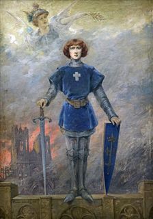 Jeanne d'Arc sauvant la France (Portrait de Sarah Bernhardt), 1916. Creator: Abbéma, Louise (1853-1927)