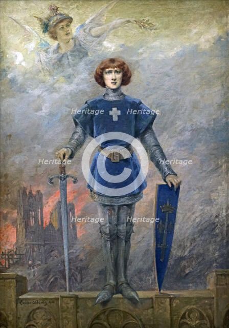 Jeanne d'Arc sauvant la France (Portrait de Sarah Bernhardt), 1916. Creator: Abbéma, Louise (1853-1927).