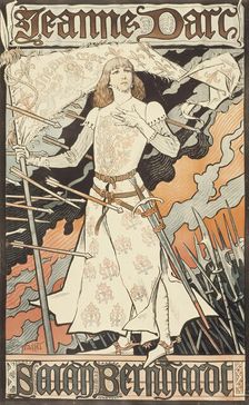 Jeanne d'Arc-Sarah Bernhardt, between 1889 and 1894. Creator: Eugene Samuel Grasset