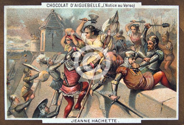 Jeanne Hachette defends Beauvais, 1472, (19th century). Artist: Unknown