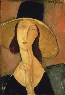 Jeanne Hébuterne with big hat, 1918