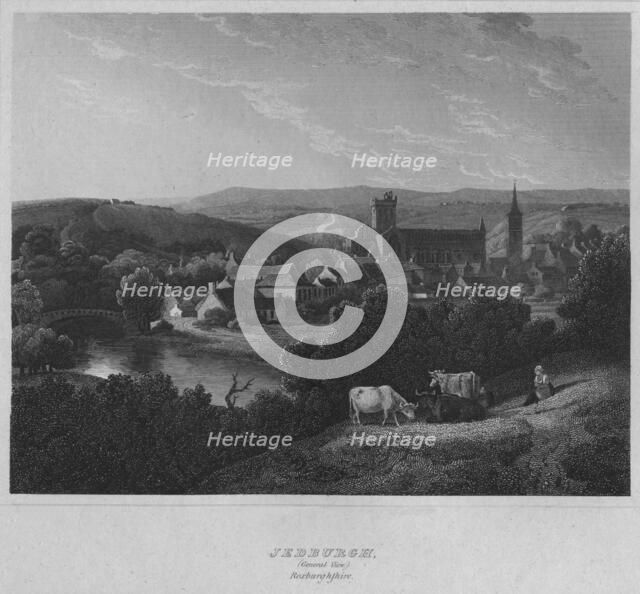 'Jedburgh, (General View.) Roxburghshire', 1814. Artist: John Greig.