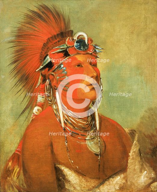 Jee-hé-o-hó-shah, Cannot Be Thrown Down, a Warrior, 1832. Creator: George Catlin.