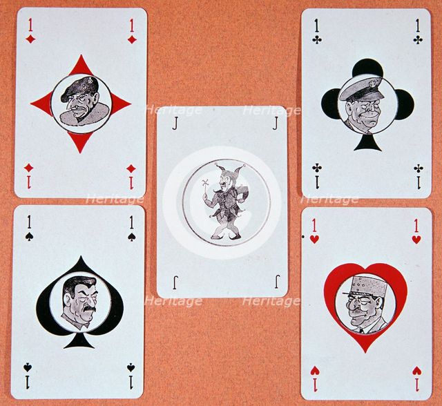 Jeep Pack of playing cards from Belgium, 1940s. Artist: Unknown