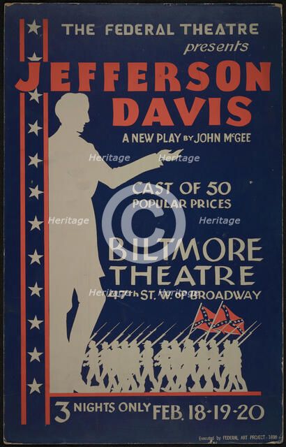 Jefferson Davis, New York, 1936. Creator: Unknown.