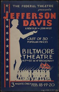 Jefferson Davis, New York, 1936. Creator: Unknown