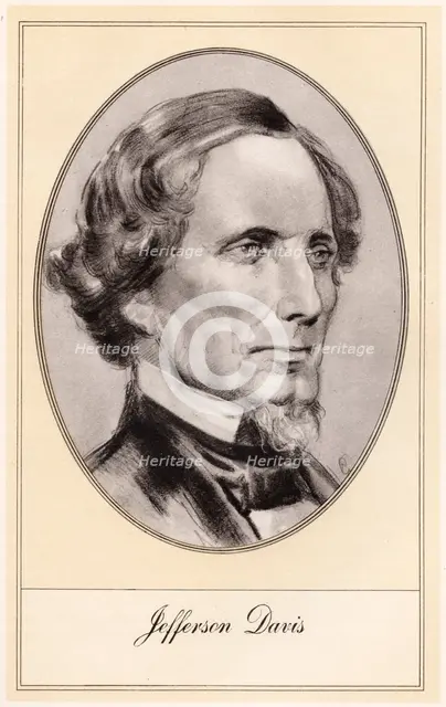 Jefferson Davis, American soldier and politician, (early 20th century). Artist: Gordon Ross