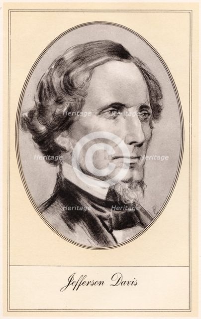Jefferson Davis, American soldier and politician, (early 20th century). Artist: Gordon Ross