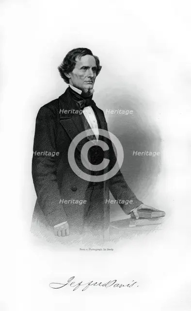 Jefferson Davis, statesman and advocate for American slavery, 1862-1867. Artist: Unknown
