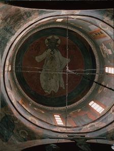 Jehovah. Dome painting in the Archangel Michael Cathedral of the Moscow Kremlin, 1652-1666. Artist: Ancient Russian frescos